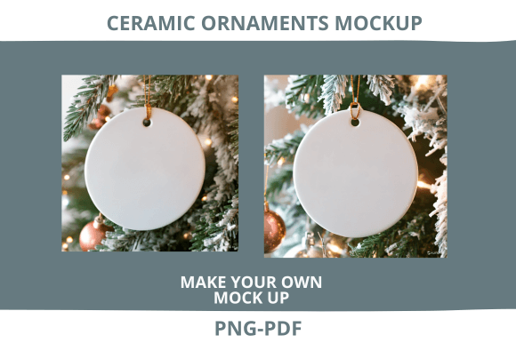 Christmas Ceramic Ornament Mockup
