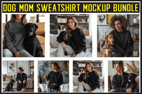 Dog and Mom Sweatshirt Mockup Bundle