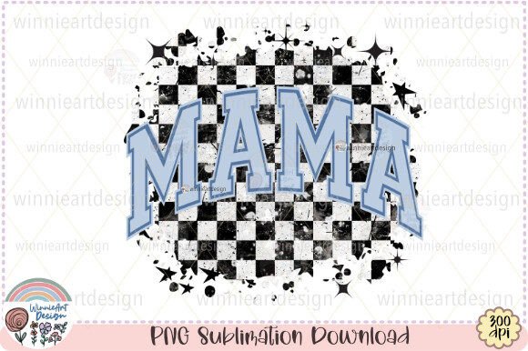Mama Retro Checkered Grunge Rocker Mom