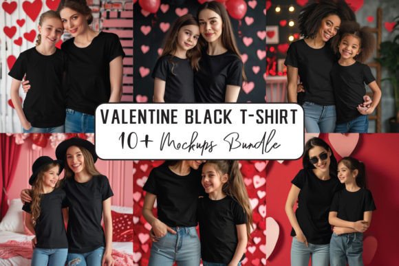 Mom and Me T-Shirts Mockups Bundle