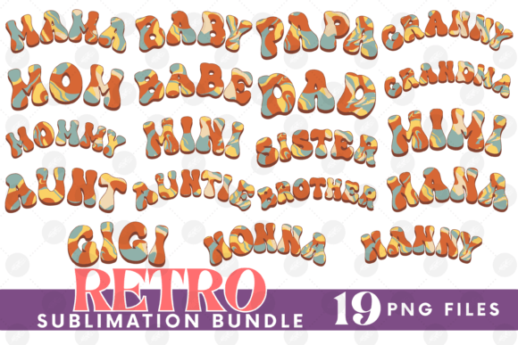 Retro Family Bundle: Mama, Mom, Mini Mother