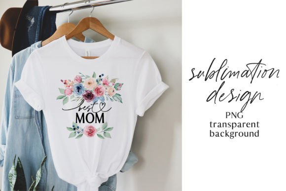 T-shirt Design, Flowers, Best MOM, PNG
